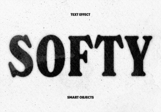 Soft Ink Text Effect &ndash; Halftone Typography for Logo, Poster & Branding (PSD)