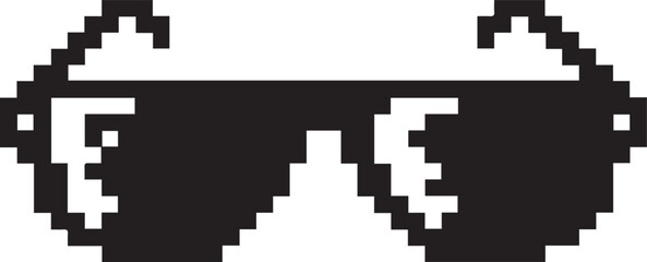 Fototapeta premium Minimal Pixelated Sunglasses Silhouette Design