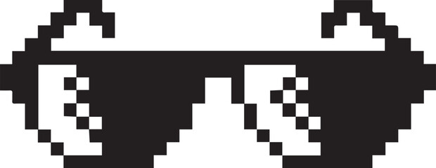 Fototapeta premium Retro Pixel Art Sunglasses Silhouette Vector