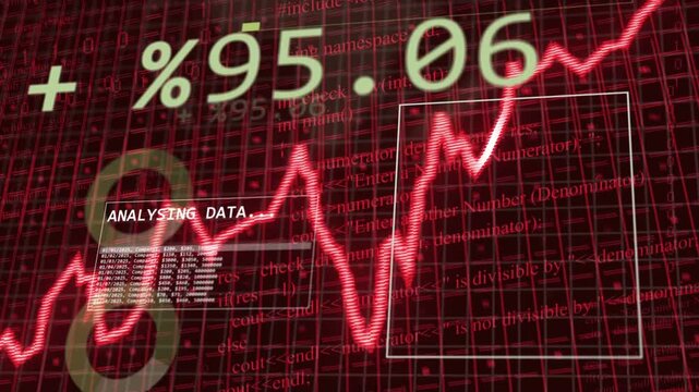 Receiving data, dashboard animating red line, updating pale green percentages, analysing data live