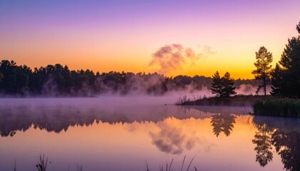 Fototapeta premium Ephemeral serenity amidst the dawn's embrace