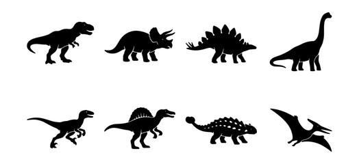 Dinosaur Silhouettes Collection: Prehistoric Creatures Vector Set for Kids © MIRA