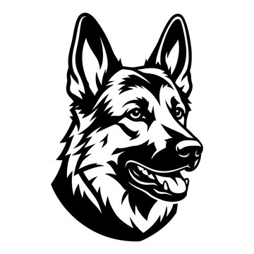 Detailed German Shepherd Head Vector
