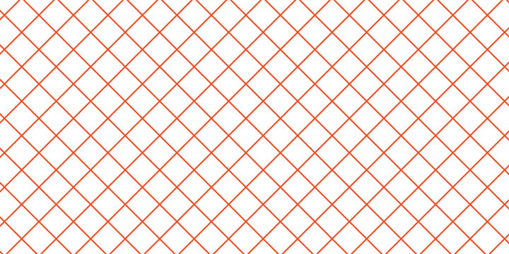 Seamless geometric pattern with red diamond lattice on white background