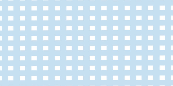 Seamless Light Blue Gingham Pattern Background. Classic Two-Tone Pastel Plaid Check Design for Fabric, Textile, Wallpaper, and Picnic Decor.