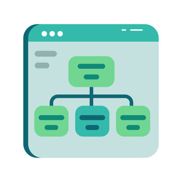 Conceptual flat design icon of web hierarchy
