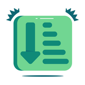Editable design icon of ascending sort