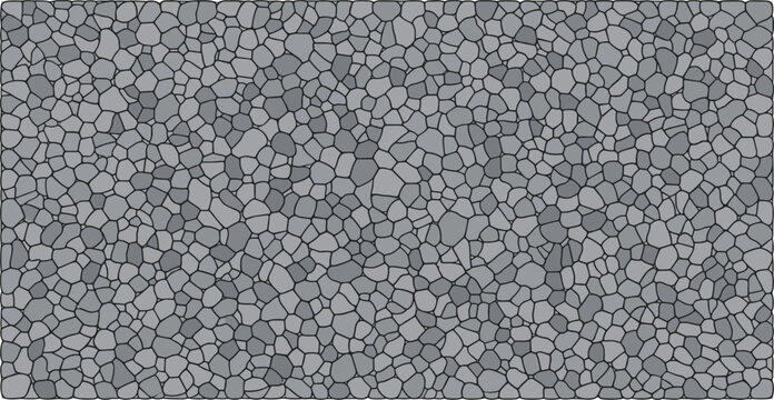 Gray cobblestone pavement texture seamless repeating pattern natural stone ground surface background.