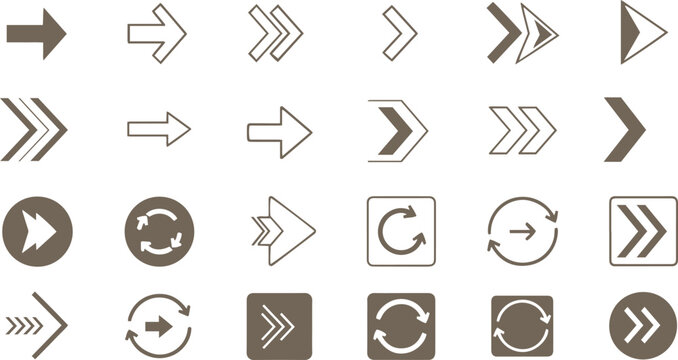 arow set symbol icon vector. for web design