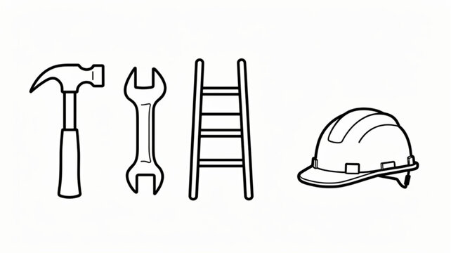 Construction tools and safety equipment.