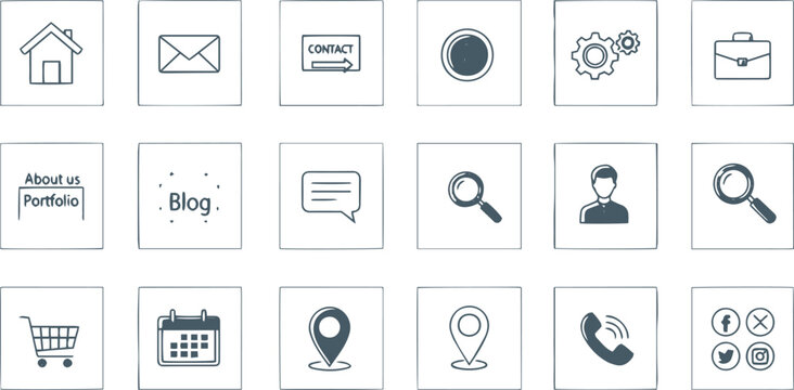 Minimalist Contact Methods and Message Communication Icon Pack