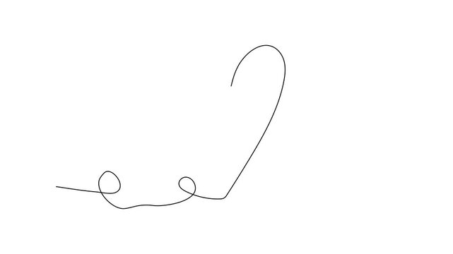 Single black line drawing on white background Keywords: abstract, art, black, background, curve