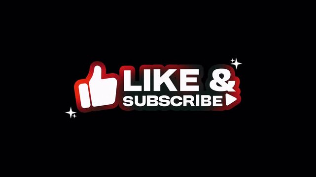 Animated Like and Subscribe Graphic with Thumbs Up Icon