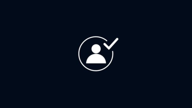 verified user profile with a check mark icon animated. motion graphic of verified profile concept .4k motion video