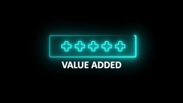 Value Added representing growth, improvement, and added value in business and projects. Positive thinking or personal development.motion graphic of Value Added Concept on transparent background.