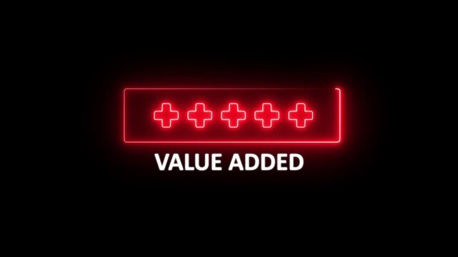 Value Added representing growth, improvement, and added value in business and projects. Positive thinking or personal development.motion graphic of Value Added Concept on transparent background.