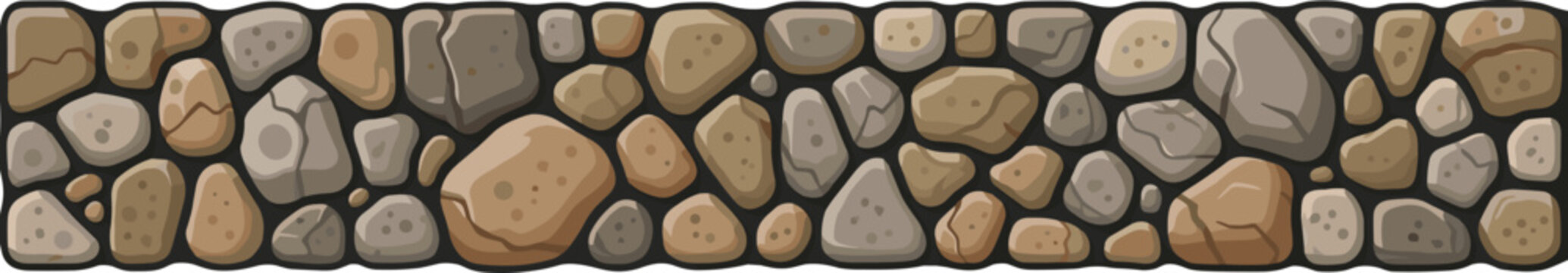 Seamless stone wall texture, natural rock pattern with varied colors and shapes for backgrounds.
