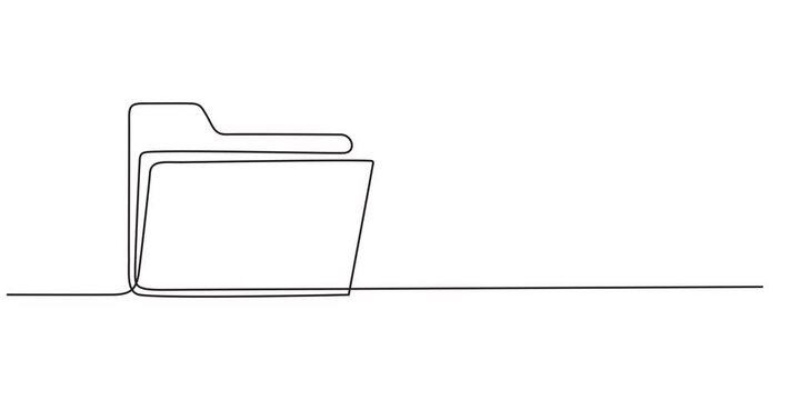 Animated self drawing of  Clipboard with checklist icon continuous one line drawing of outline vector illustration, One continuous line vector drawing of a folder. Outline documents background icon.