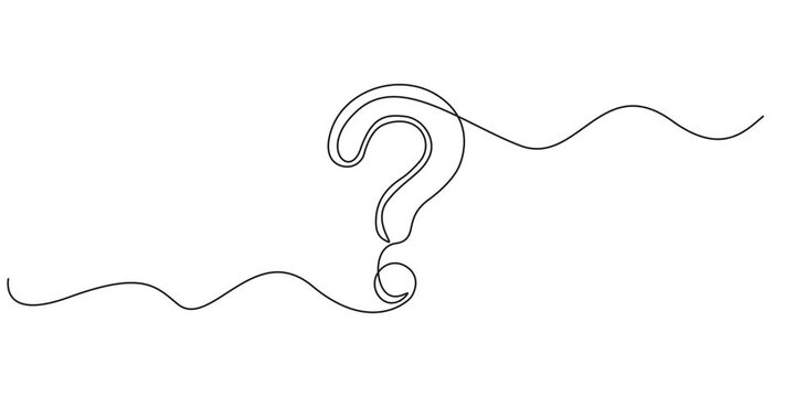 question mark continuous one line drawing animation, Question and exclamation mark continuous one line drawn animated video. Q and A symbol animation. Question mark one line art animation, hand drawn,