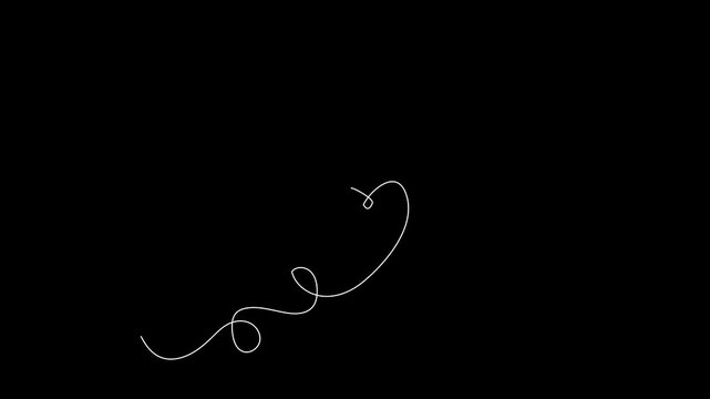 Single white line drawing on black background Keywords: abstract, art, black, background, black