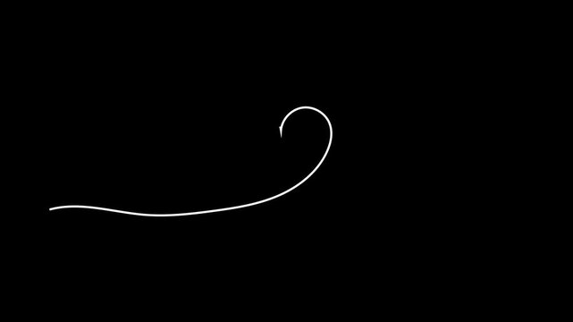 White curved line on black background wave simple