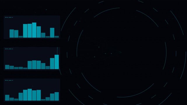 Dynamic Data Visualization Animation Showcasing Graphs and Statistical Charts with Futuristic Motion Graphics Video