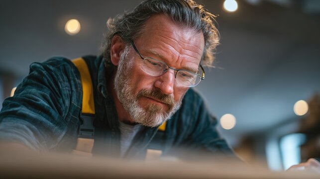 Stock Inspector Examining Inventory in Workshop