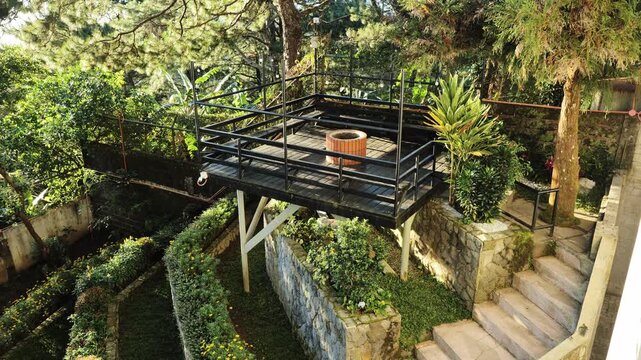 Elevated garden terrace overlooking lush hillside in Baguio Benguet Philippines