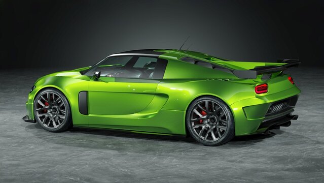 Romania &ndash; May 2026: 3D render of Audi Onix inspired futuristic sports car in studio environment