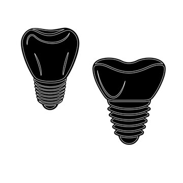 Dental Implant Medical Healthcare Icon Collection