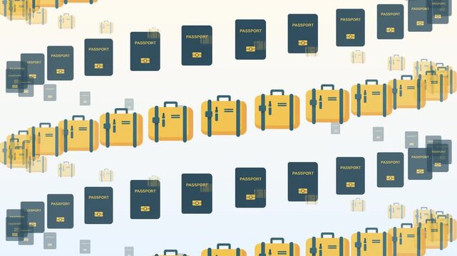 Passport and Suitcase Travel Passport and Suitcase Seamless Pattern Background Vacation Planning Immigration and Tourism Concept.