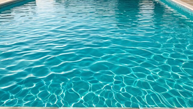 Turquoise Pool Water with Sunlight Reflections