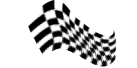Race flag background halftone. Checkered flag. Black and white checker. Finishing flag. © sudap