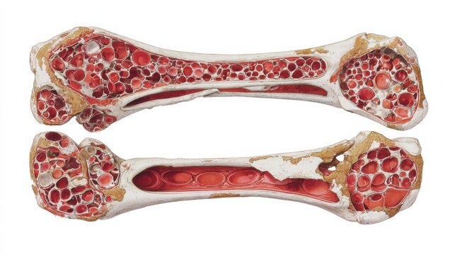 Canine elbow dysplasia is shown via cross-section, highlighting key changes in the elbow joint compared to a healthy one.