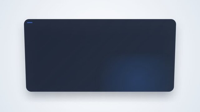 Deep Blue Glass UI Card Loop - Dark Slate Translucent Surface on Light Corporate Background, 3D Motion Graphics Interface Overlay