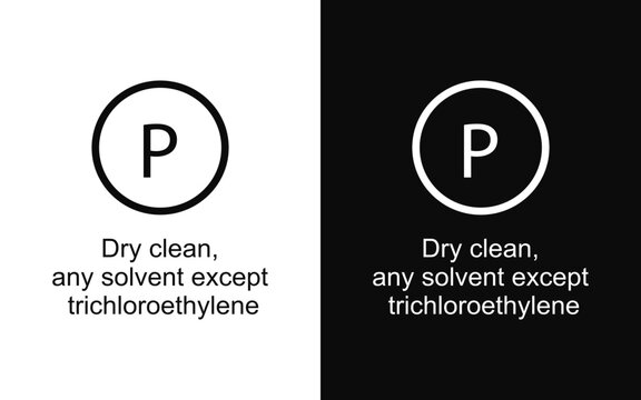 Dry clean, any solvent except trichloroethylene vector icon SVG