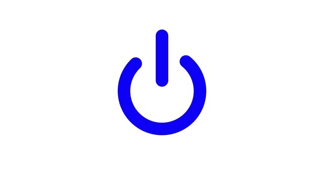 Switch power reset button symbol animation on transparent background. start turn on off button animation. 4k video animation. Off on power button concept.