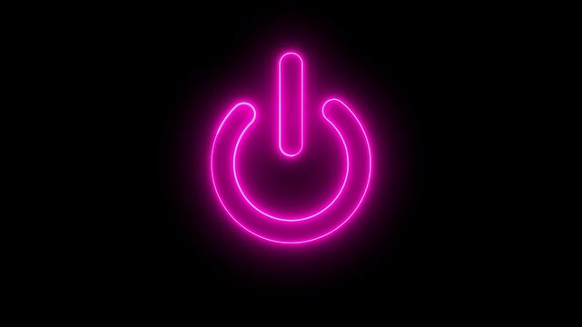 Computer power off / on button 4k video footage. Switch power reset button symbol animation on transparent background