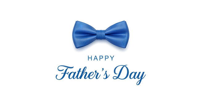 Blue bow tie with Happy Fathers Day text