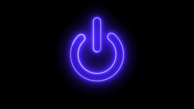 Computer power off / on button 4k video footage. Switch power reset button symbol animation on transparent background