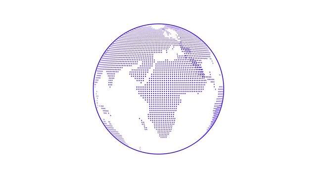 Abstract gray globe planet earth animation. rotating globe white background intro 4K HD video. Global network business information, digital background map