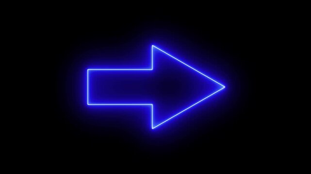 Neon sign Right-Pointing Arrow Animation. direction symbol indicating back or previous page. simple red pointer showing opposite direction.