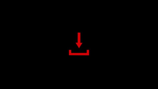 File Download Arrow Icon &ndash; Minimal Downward Arrow for Data Transfer or Save Command in Apps and Websites.Motion graphics of down arrow concept