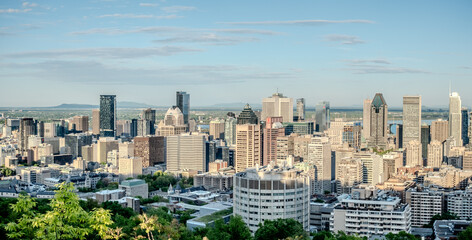 Montreal Canada Skyline with Downtown High Rise Buildings and Urban Density
