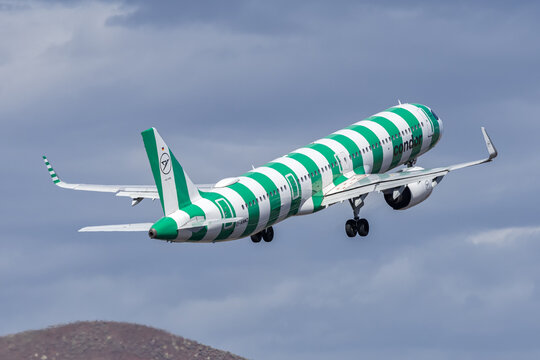 Condor Airbus A321neo airplane at Tenerife South airport in Spain