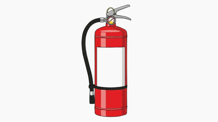 Obraz premium Red fire extinguisher with white label.
