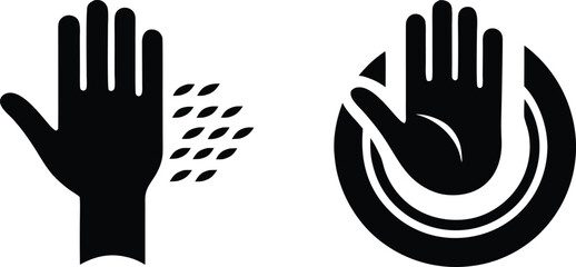 Fototapeta premium Hand hygiene and protection icons illustrating cleanliness and safe contact