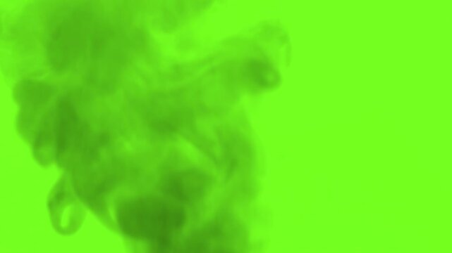 Realistic Black Smoke Overlay on Green Screen Background
