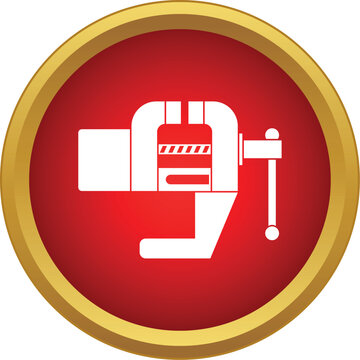 Vise clamping tool icon representing industry, construction, and workshop applications
