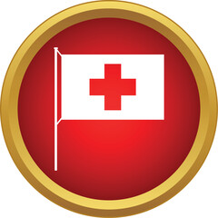 Fototapeta premium Tonga national flag displaying a white field with a red cross, emblem of the island nation